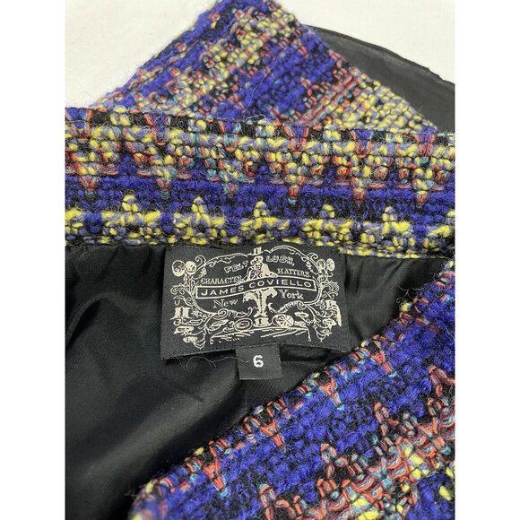 James Coviello Boucle Colorful Pencil Skirt Womens Size 6 Pockets Lined Wool - Picture 3 of 5